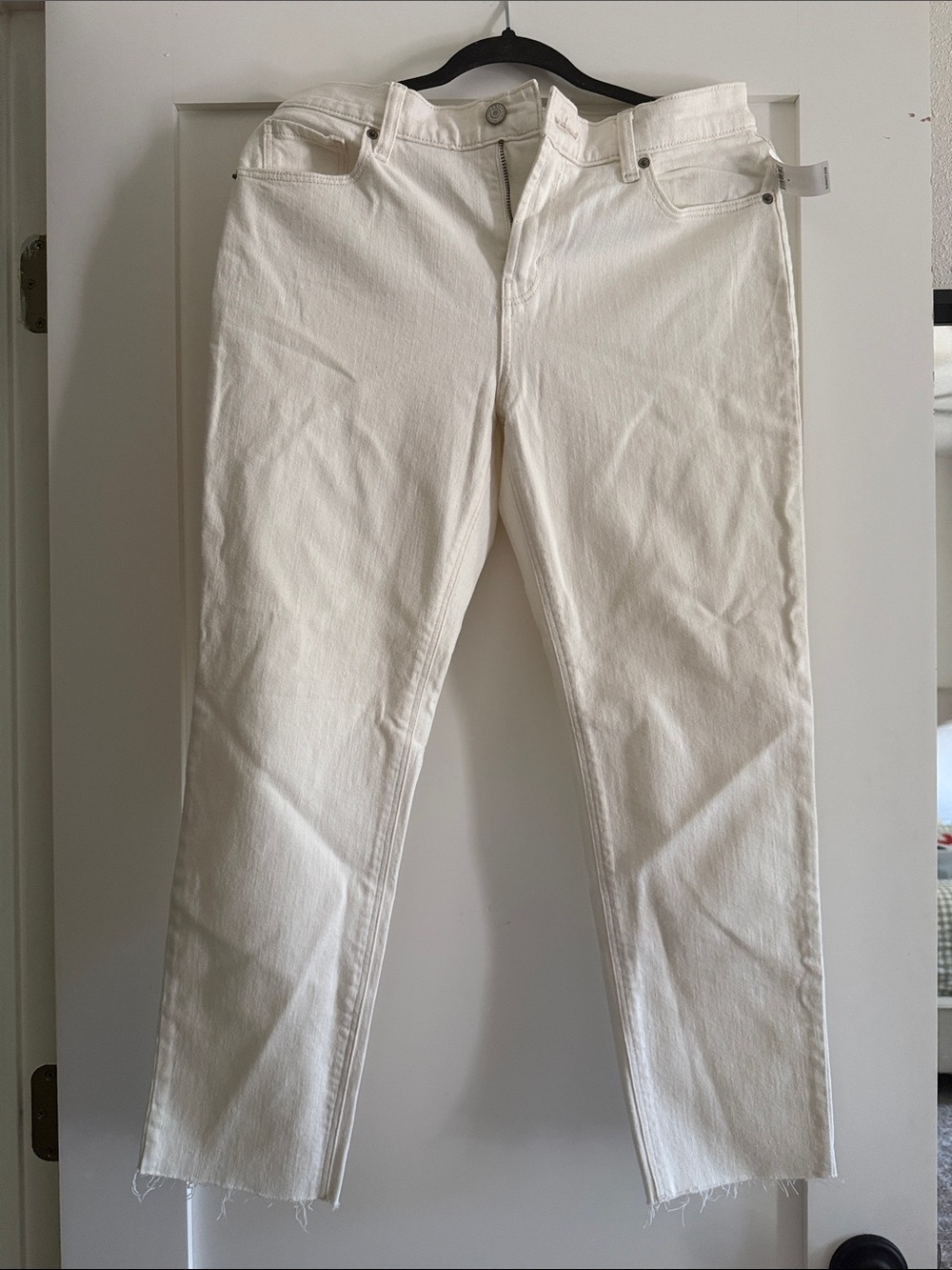 Old Navy Off-White Straight-Leg Jeans